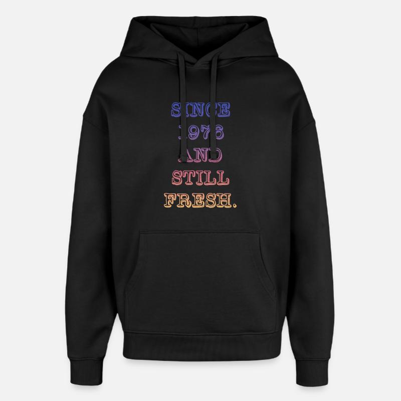 Millésime 1976 - Sweat à capuche unisexe Stanley/Stella Oversized - noir