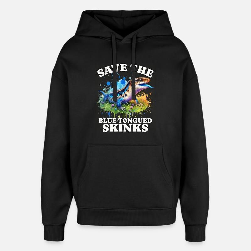 Sauvez le scinque à langue bleue - Sweat à capuche unisexe Stanley/Stella Oversized - noir