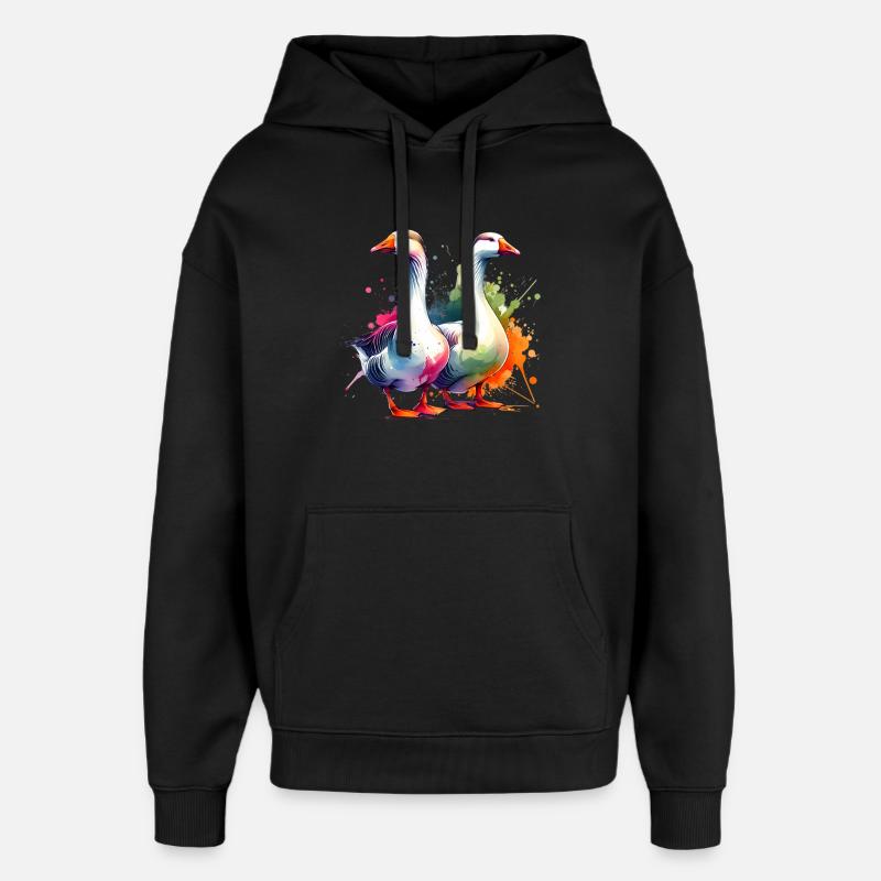 Emdengans Embden Goose - Oversized Unisex Hoodie by Stanley/Stella - black