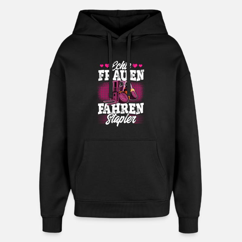 Staplerfahrerin - Oversized Unisex Hoodie von Stanley/Stella - Schwarz