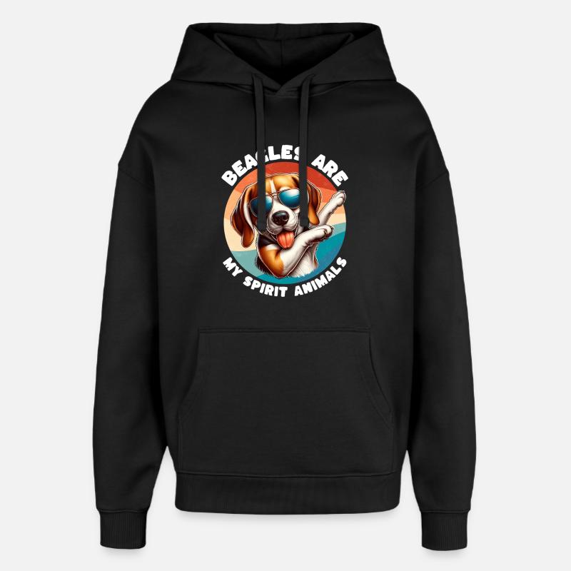 Lustige Beagle Sprüche - Oversized Unisex Hoodie von Stanley/Stella - Schwarz