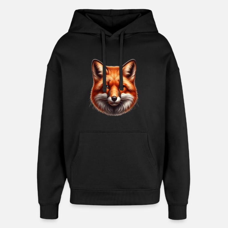 Rotfuchs Fuchs - Oversized Unisex Hoodie von Stanley/Stella - Schwarz