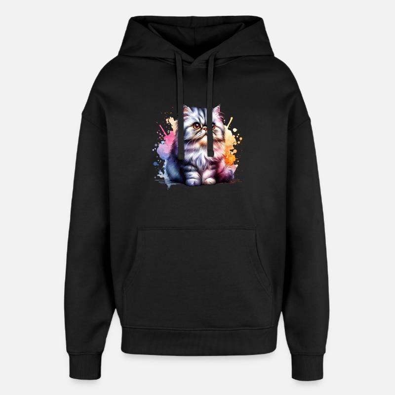 Perserkatze Geschenk - Oversized Unisex Hoodie von Stanley/Stella - Schwarz