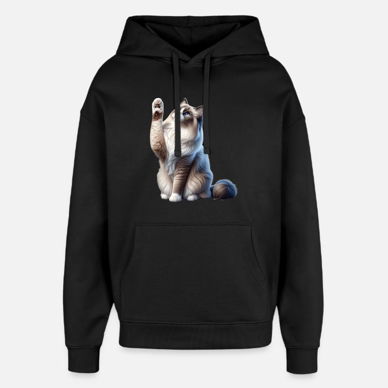 Ragdoll Katze Chatte Ragdoll - Sweat à capuche unisexe Stanley/Stella Oversized - noir
