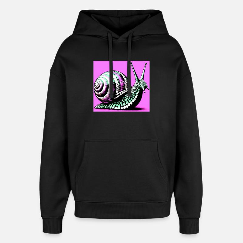 Snail - Oversized Unisex Hoodie by Stanley/Stella - black