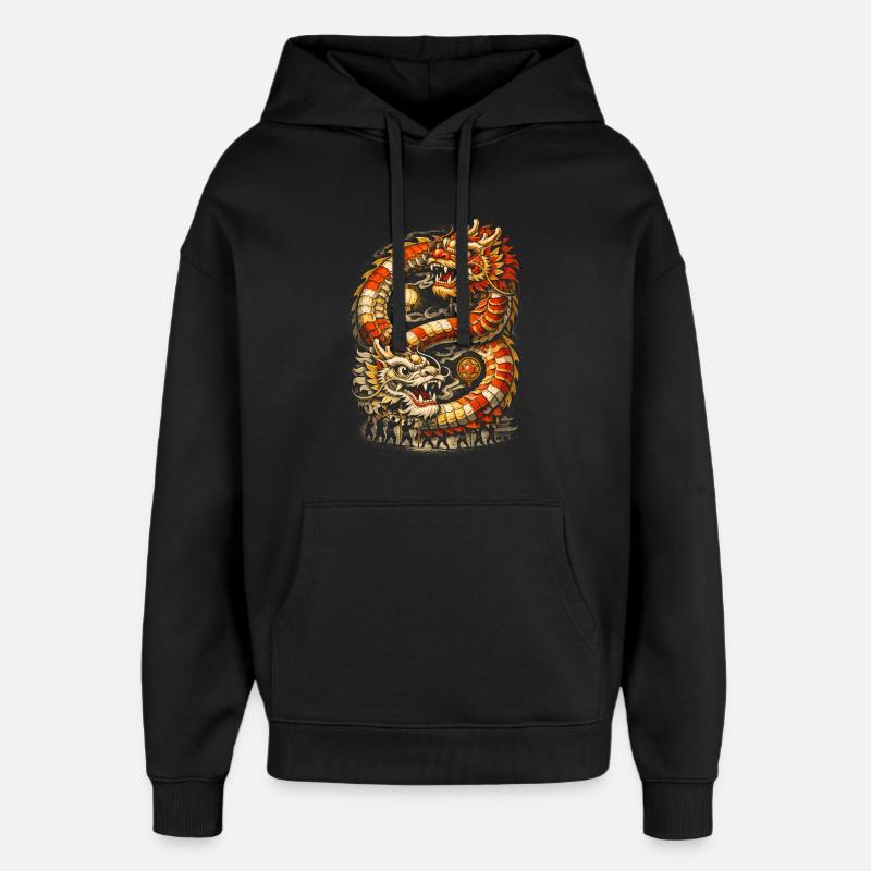 Dragon Dance Drachentanz - Oversized Unisex Hoodie von Stanley/Stella - Schwarz