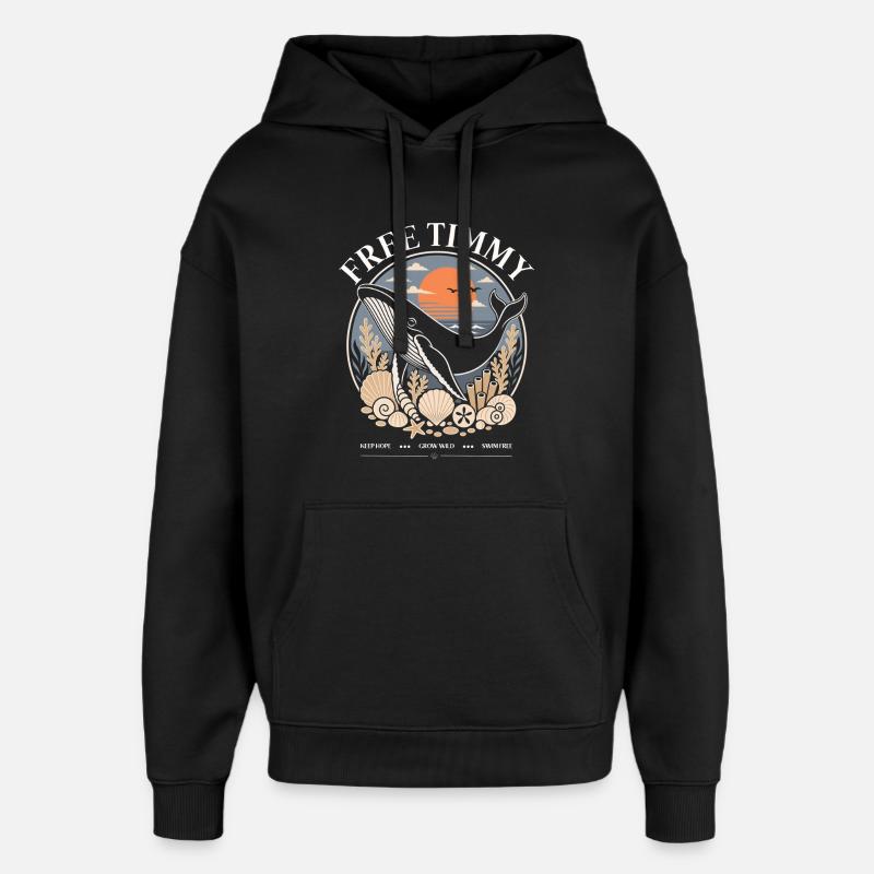 Buckelwal Timmy Hope Statement Merch - Oversized Unisex Hoodie von Stanley/Stella - Schwarz
