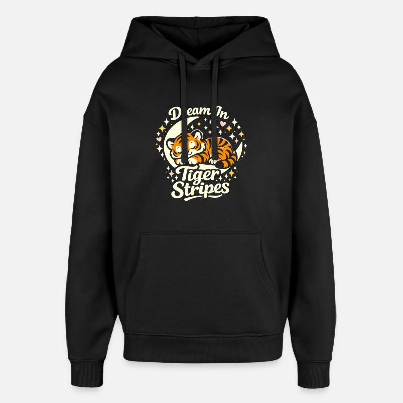 Tigre de rêve - Sweat à capuche unisexe Stanley/Stella Oversized - noir