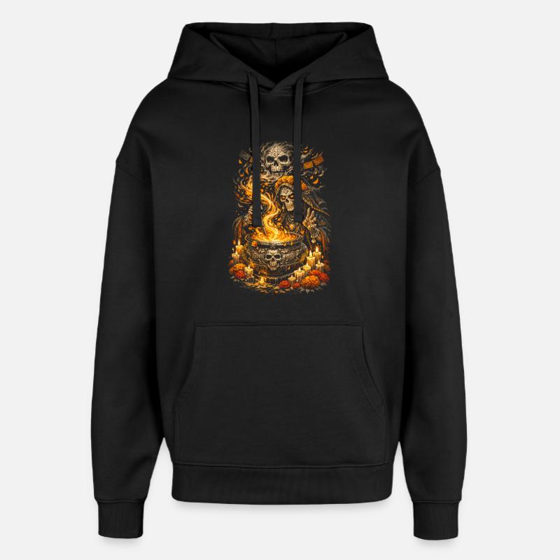 Dia de los Muertos Witch - Sweat à capuche unisexe Stanley/Stella Oversized - noir