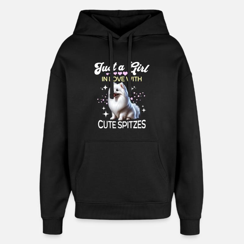 Spitz Zwergspitz Mädchen - Oversized Unisex Hoodie von Stanley/Stella - Schwarz
