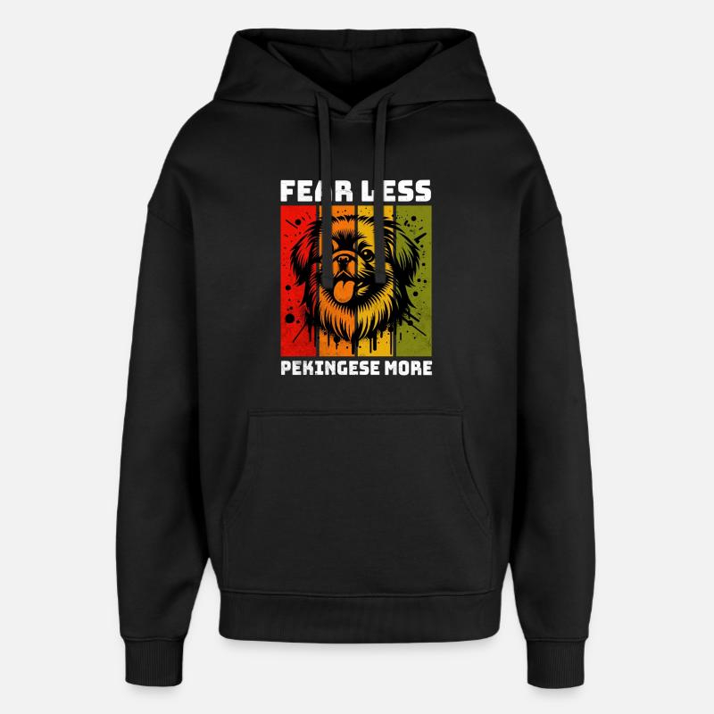 Pékinois pékinois - Sweat à capuche unisexe Stanley/Stella Oversized - noir