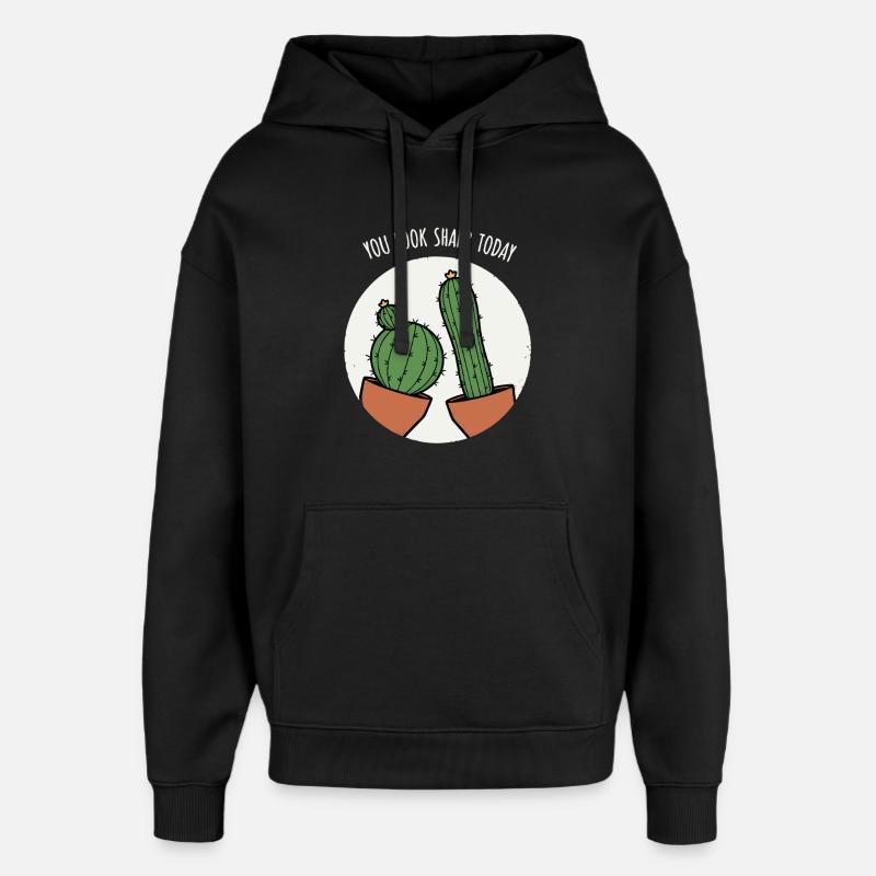 Cactus Wordplay - Oversized Unisex Hoodie by Stanley/Stella - black