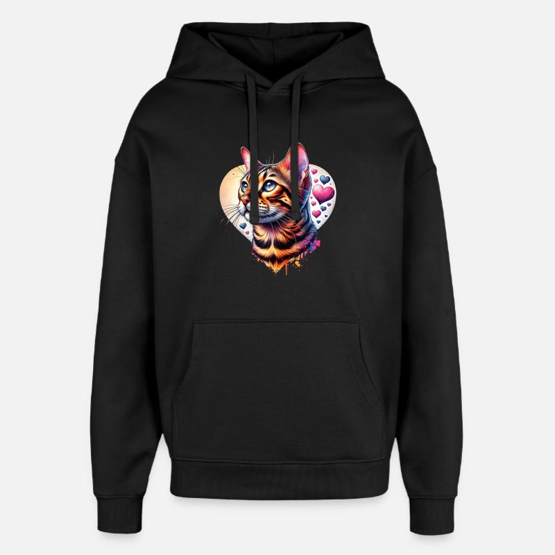Bengalkatze - Oversized Unisex Hoodie von Stanley/Stella - Schwarz