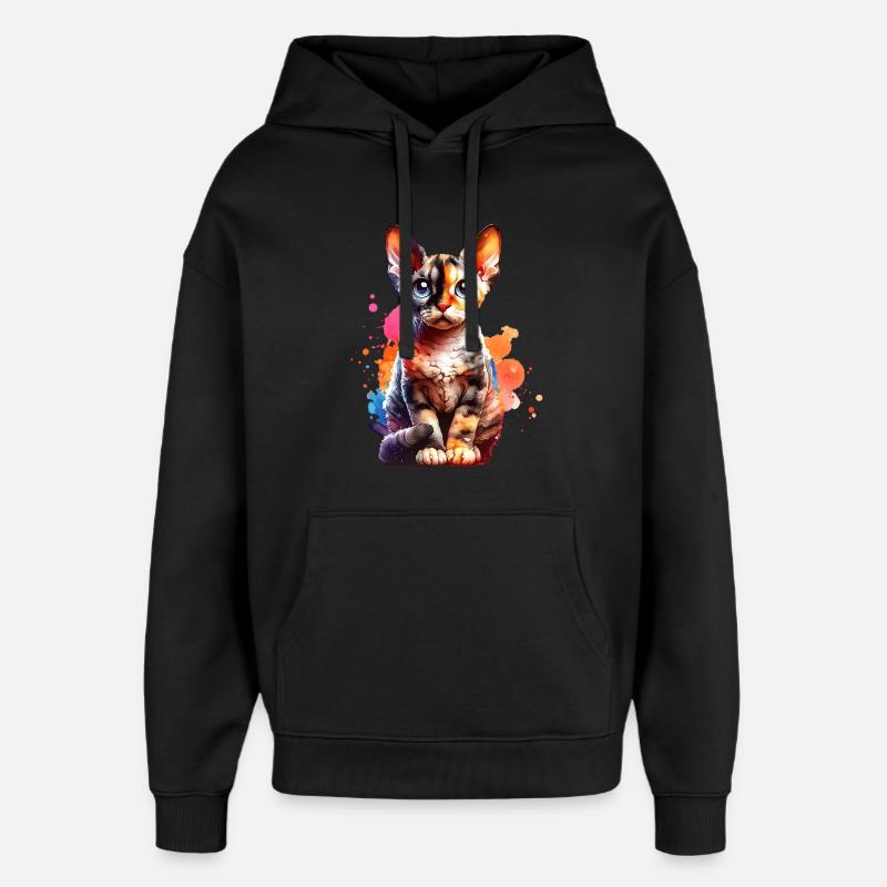 Devon Rex Geschenk - Oversized Unisex Hoodie von Stanley/Stella - Schwarz
