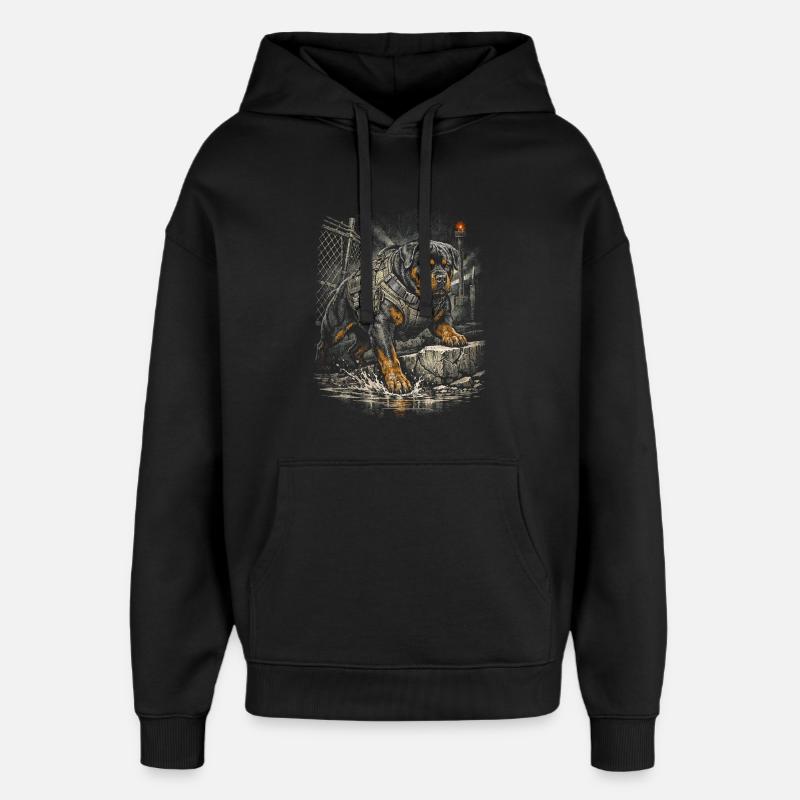 Chien Rottweiler - Sweat à capuche unisexe Stanley/Stella Oversized - noir