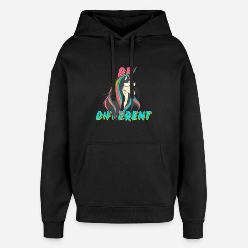 Be Different Nerd Einhorn Party - Oversized Unisex Hoodie von Stanley/Stella - Schwarz