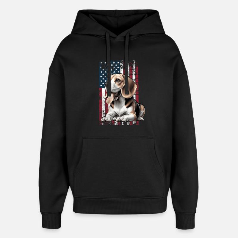 Beagle US Beagle - Oversized Unisex Hoodie von Stanley/Stella - Schwarz