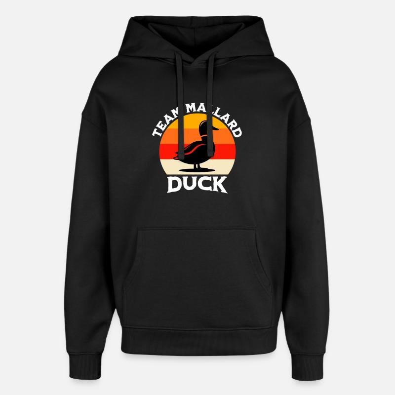 Team Mallard - Oversized Unisex Hoodie by Stanley/Stella - black