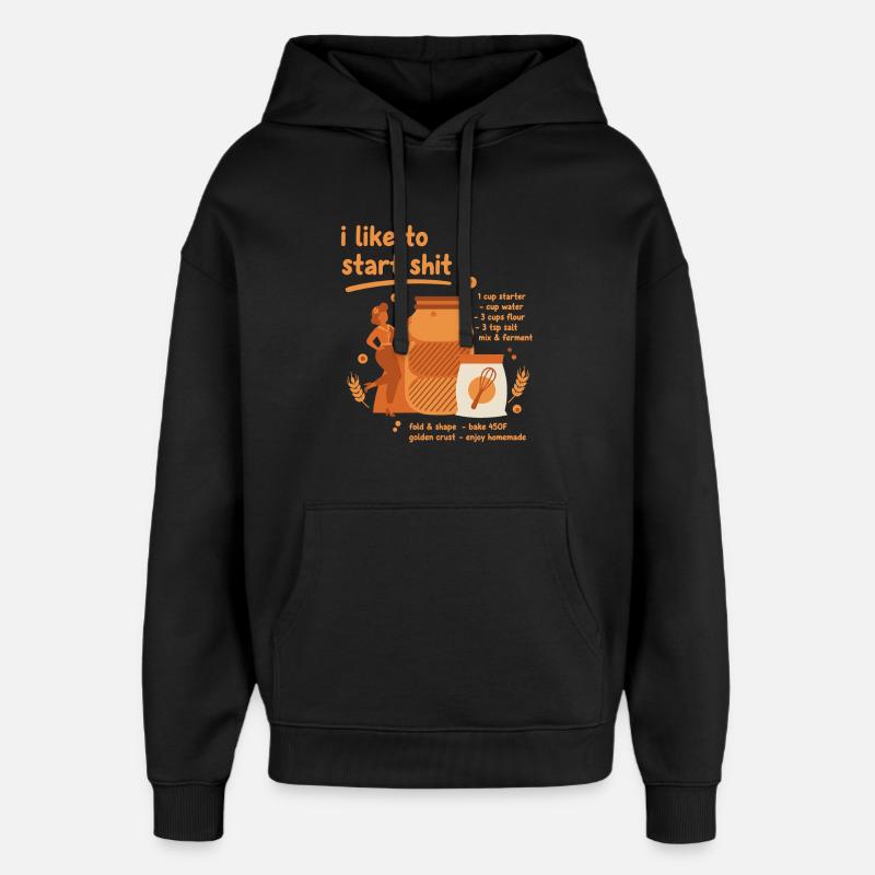 Sauerteigbrot Backbäcker Sauerteigstarter - Oversized Unisex Hoodie von Stanley/Stella - Schwarz