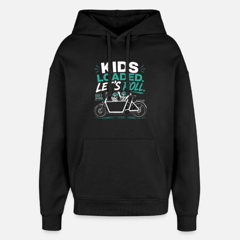 Vélo cargo Kids Loaded - Sweat à capuche unisexe Stanley/Stella Oversized - noir