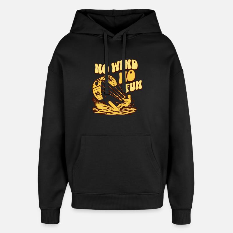 No Wind No Fun - Oversized Unisex Hoodie by Stanley/Stella - black