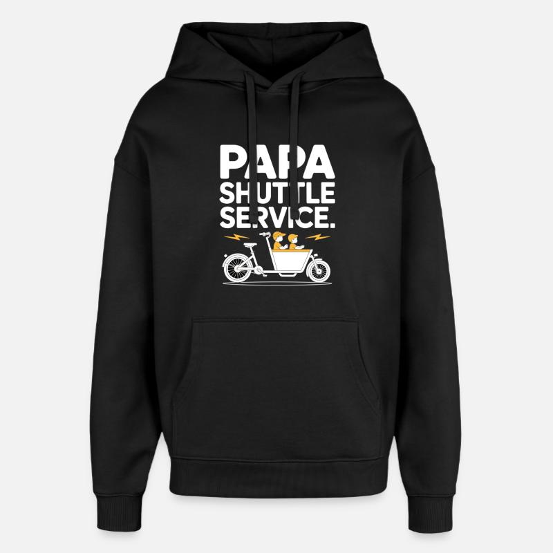 Papa Shuttle Service Vélo cargo Papa - Sweat à capuche unisexe Stanley/Stella Oversized - noir