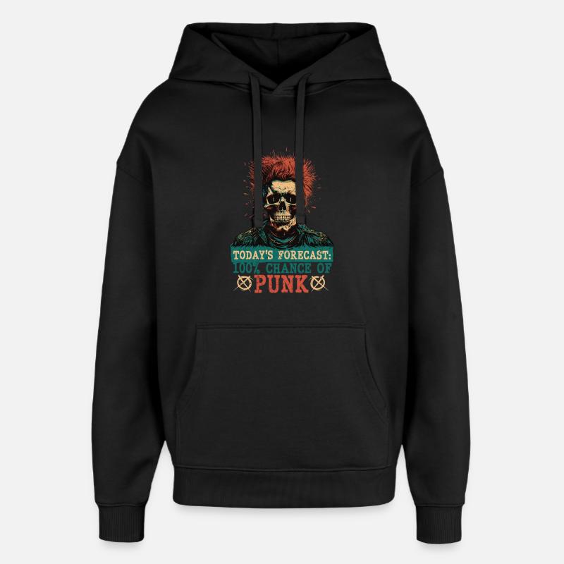 Punk For A Day - Oversized Unisex Hoodie by Stanley/Stella - black