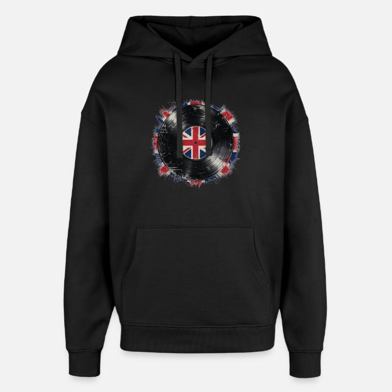 British Vinyl Flag - Oversized Unisex Hoodie von Stanley/Stella - Schwarz