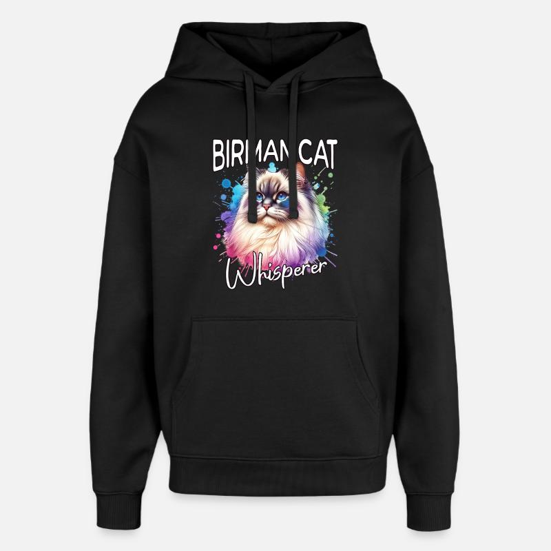 Birma Katze Flüsterer - Oversized Unisex Hoodie von Stanley/Stella - Schwarz