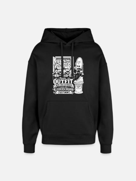 Der Kleiderschrank muss zustimmen - Oversized Unisex Hoodie von Stanley/Stella - Schwarz