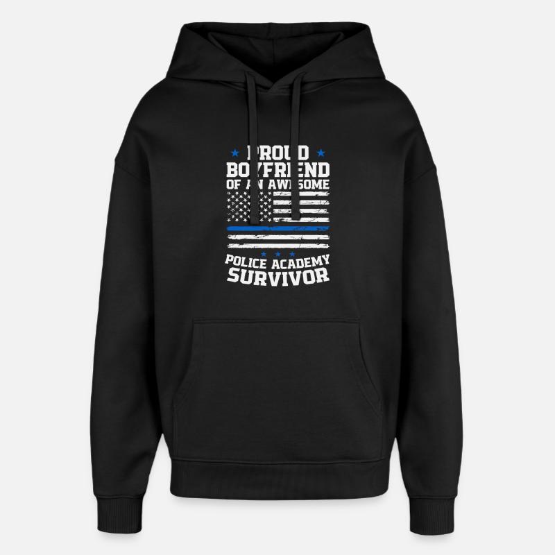 Stolzer Freund einer großartigen Polizeiakademie - Oversized Unisex Hoodie von Stanley/Stella - Schwarz