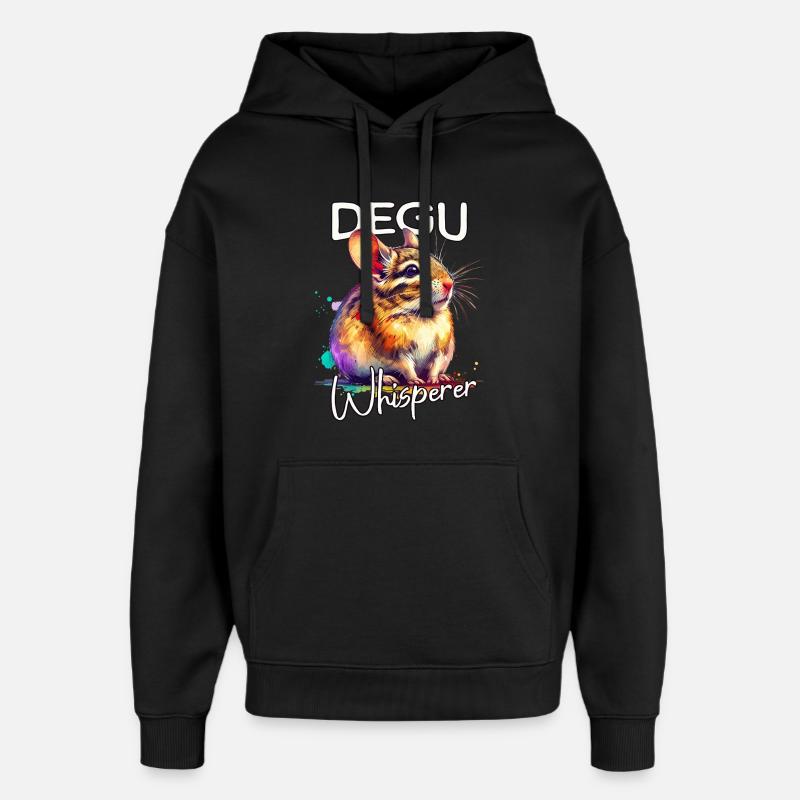 Chuchoteur de Degu - Sweat à capuche unisexe Stanley/Stella Oversized - noir