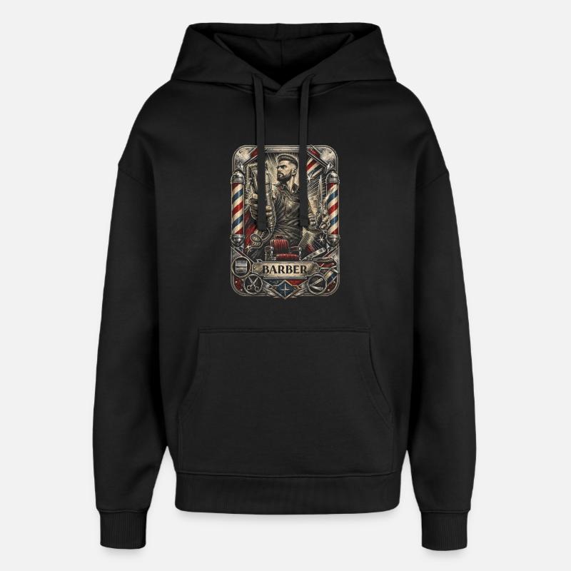 Barber Barbier - Sweat à capuche unisexe Stanley/Stella Oversized - noir