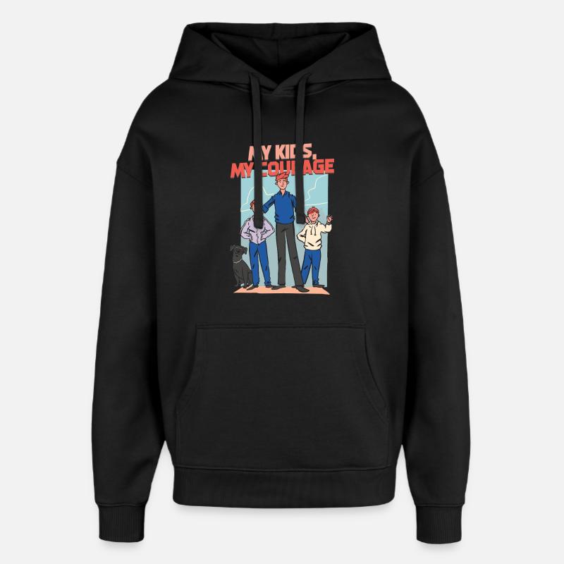 Père célibataire Père célibataire - Sweat à capuche unisexe Stanley/Stella Oversized - noir