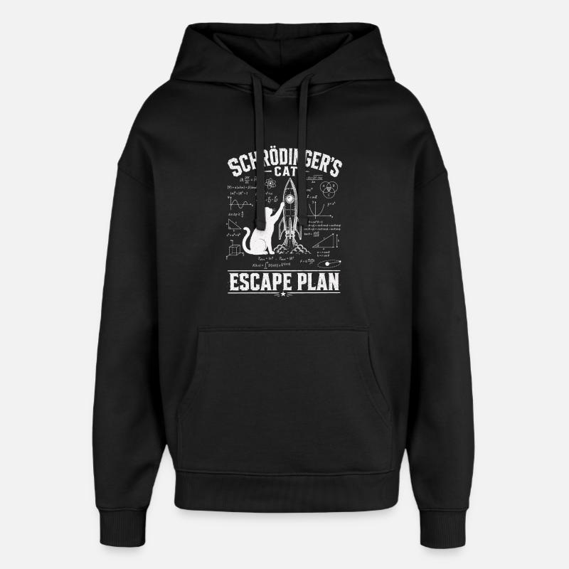 Chemise scientifique Schrödinger Chat - Sweat à capuche unisexe Stanley/Stella Oversized - noir