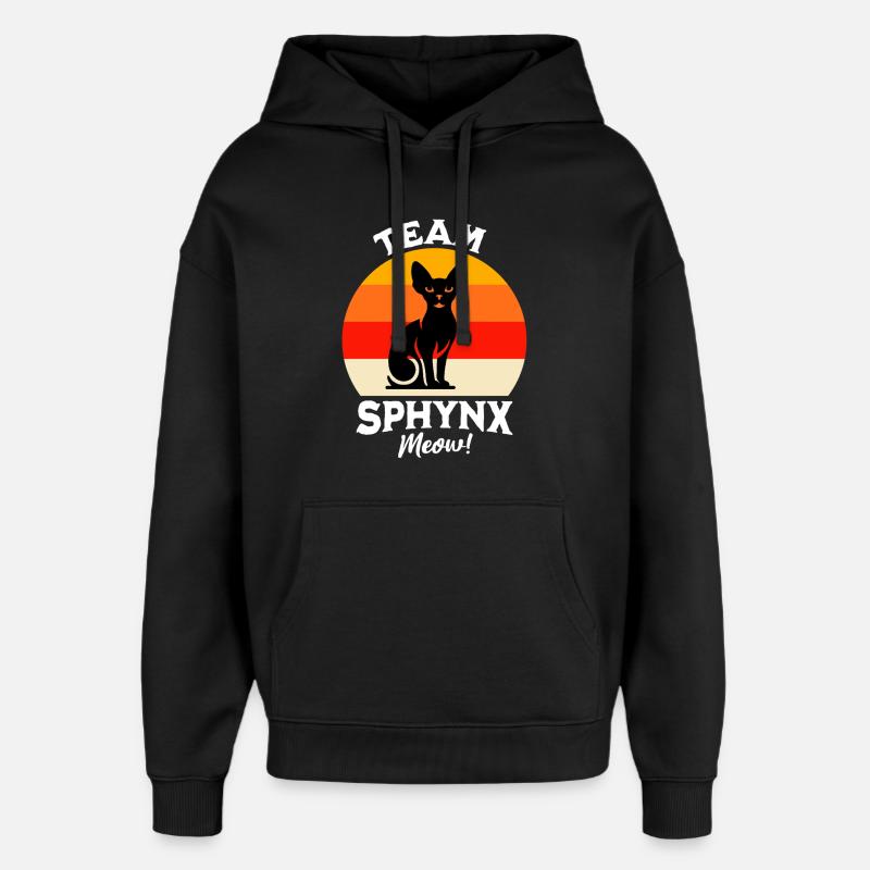 Team Sphynx Cat - Oversized Unisex Hoodie by Stanley/Stella - black