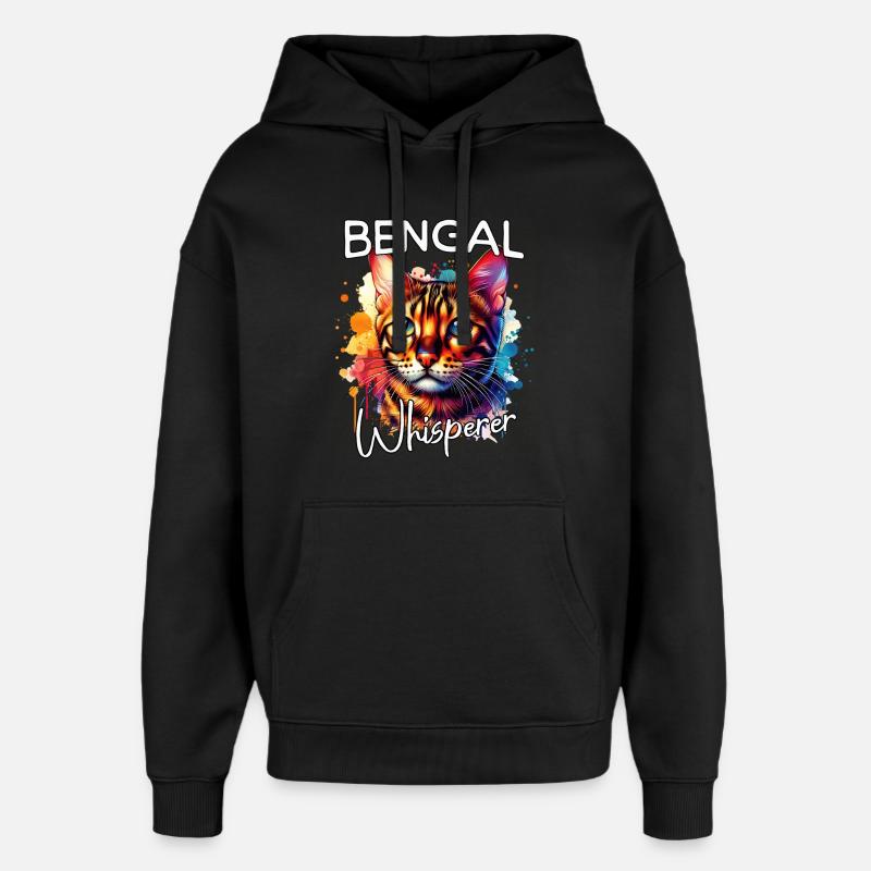 Bengal Cat Whisperer - Oversized Unisex Hoodie by Stanley/Stella - black