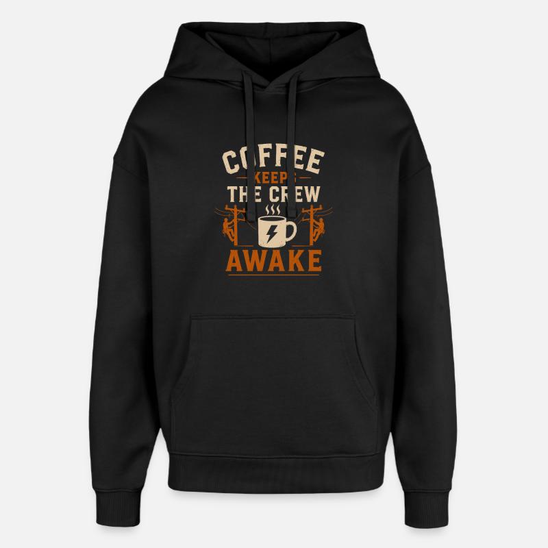Technologie d’électricien Coffee Energy - Sweat à capuche unisexe Stanley/Stella Oversized - noir