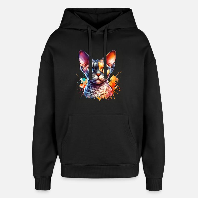 Devon Rex Motiv - Oversized Unisex Hoodie von Stanley/Stella - Schwarz