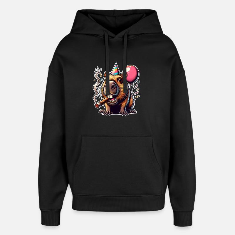 Fête de Capybara - Sweat à capuche unisexe Stanley/Stella Oversized - noir