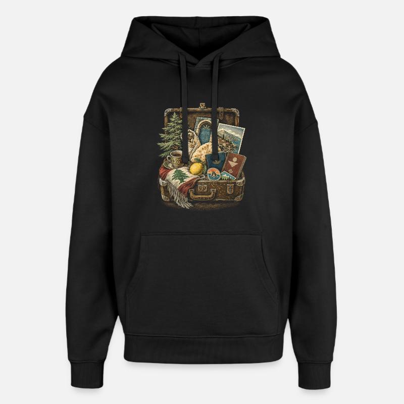 Liban Libanais - Sweat à capuche unisexe Stanley/Stella Oversized - noir