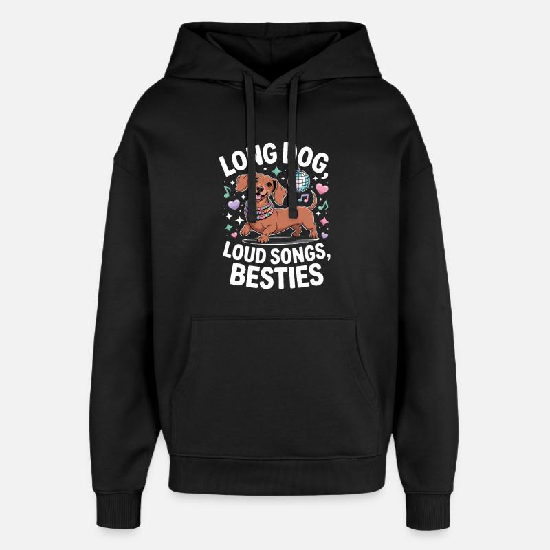 Dackel Disco - Oversized Unisex Hoodie von Stanley/Stella - Schwarz