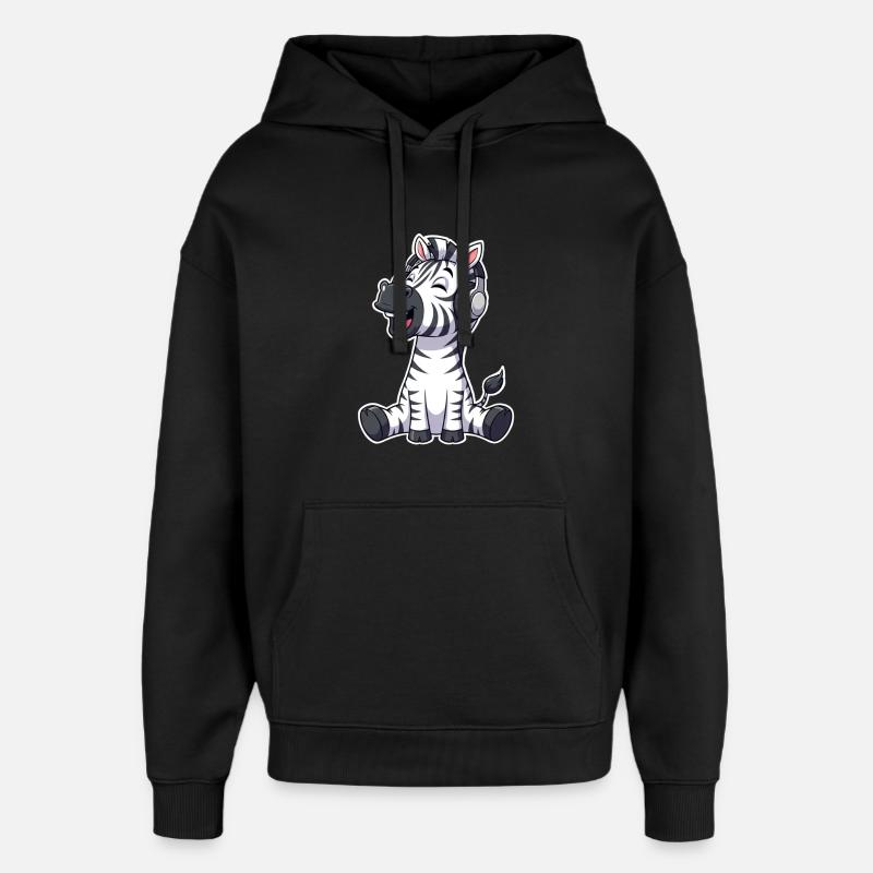 Musique zèbre - Sweat à capuche unisexe Stanley/Stella Oversized - noir