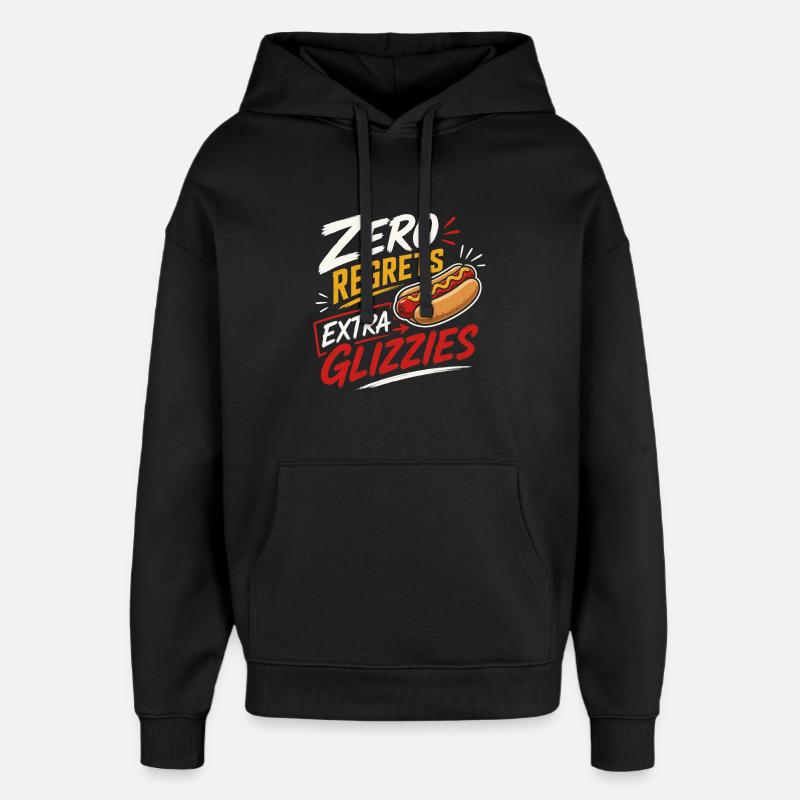 Hot-dog, saucisse, restauration rapide, barbecue - Sweat à capuche unisexe Stanley/Stella Oversized - noir