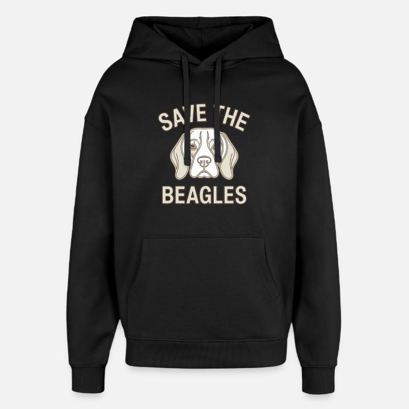 Sauvez les Beagle - Sweat à capuche unisexe Stanley/Stella Oversized - noir