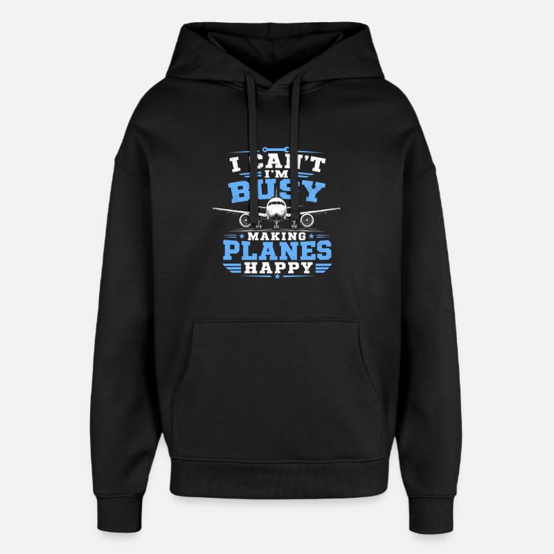 Mécanicien aéronautique - Sweat à capuche unisexe Stanley/Stella Oversized - noir