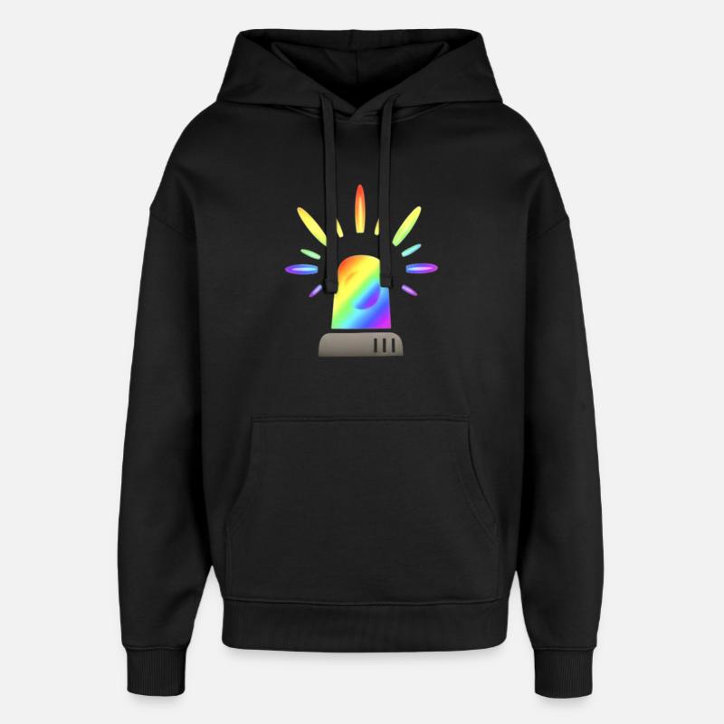 Lumière d’alerte de Sirène arc-en-ciel - Sweat à capuche unisexe Stanley/Stella Oversized - noir