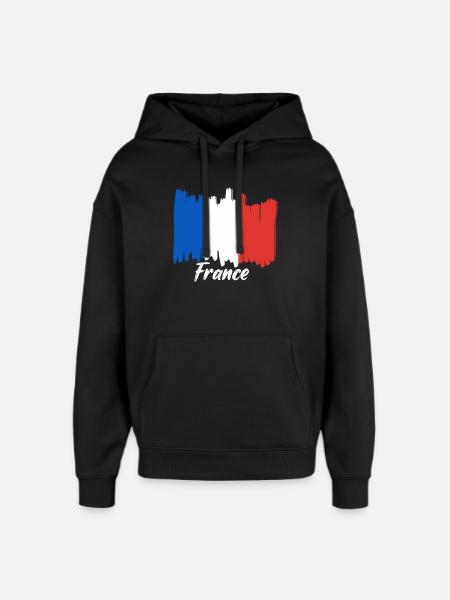 Frankreich Flagge Geschenkidee - Oversized Unisex Hoodie von Stanley/Stella - Schwarz