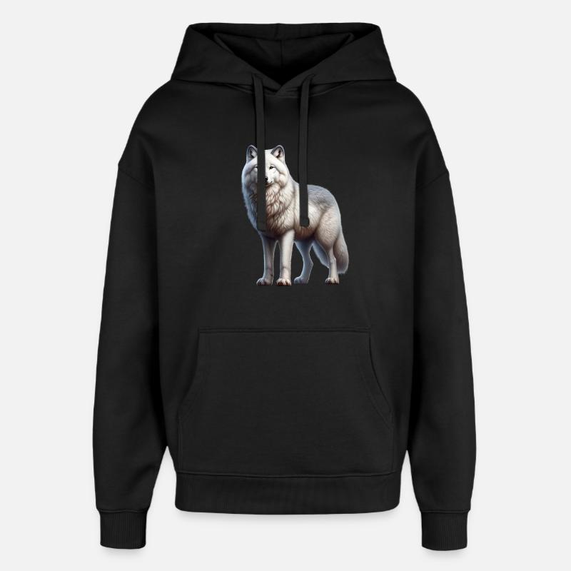 Arctic wolf - Oversized Unisex Hoodie by Stanley/Stella - black