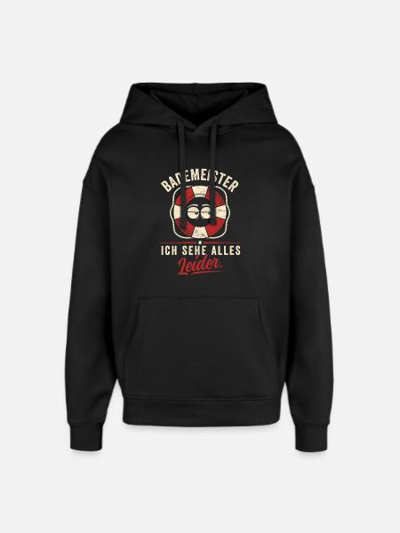 Ich sehe alles. Leider. - Oversized Unisex Hoodie von Stanley/Stella - Schwarz